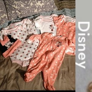 Size New born bundle Mini Mouse 8 piece onesie pajama set